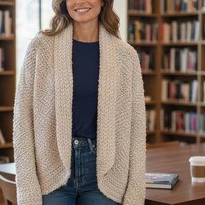 Elegant Cream Women's Cardigan